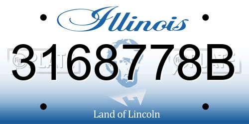 3168778B Illinois License Plate