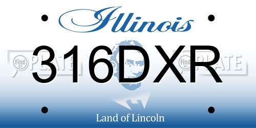 316DXR Illinois License Plate