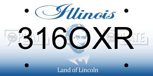 316OXR Illinois License Plate
