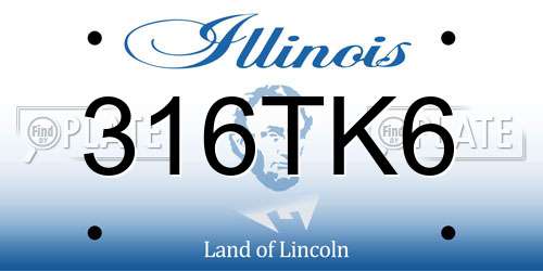 316TK6 Illinois License Plate