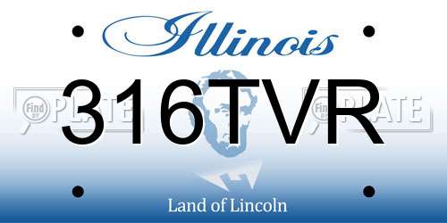 316TVR Illinois License Plate