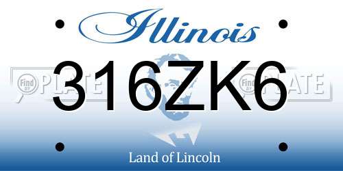 316ZK6 Illinois License Plate