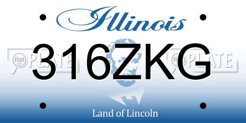 316ZKG Illinois License Plate