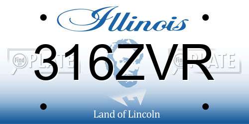 316ZVR Illinois License Plate
