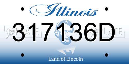 317136D Illinois License Plate