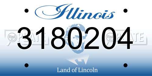3180204 Illinois License Plate