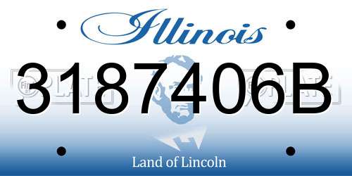 3187406B Illinois License Plate