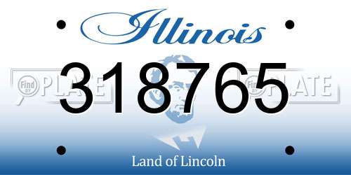 318765 Illinois License Plate