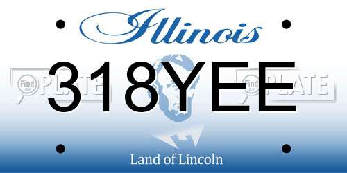 318YEE Illinois License Plate