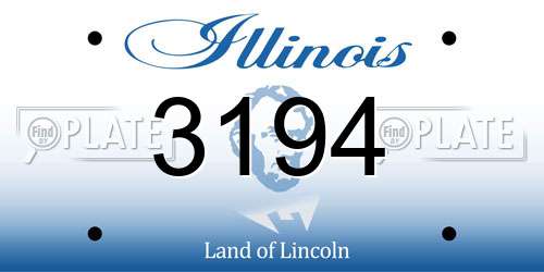 3194 Illinois License Plate