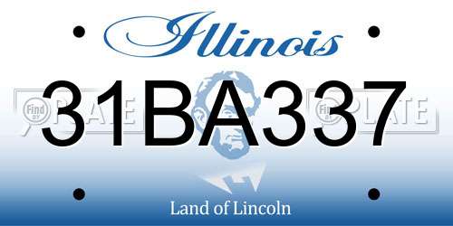 31BA337 Illinois License Plate