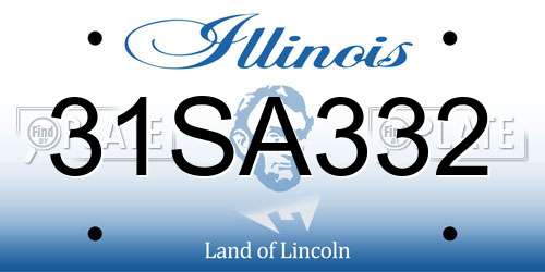 31SA332 Illinois License Plate