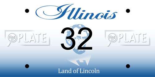 32 Illinois License Plate
