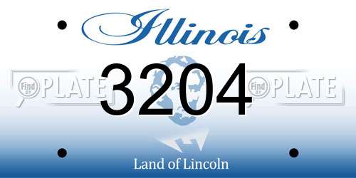 3204 Illinois License Plate