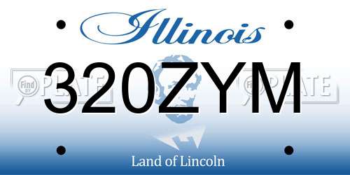 320ZYM Illinois License Plate