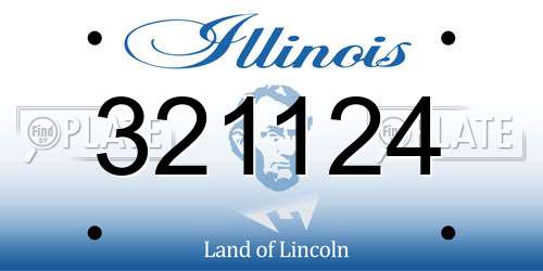 321124 Illinois License Plate