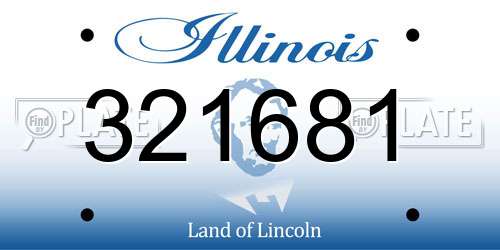 321681 Illinois License Plate