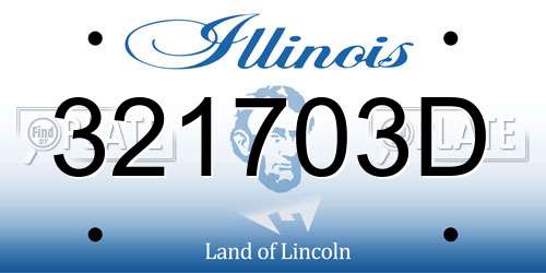 321703D Illinois License Plate