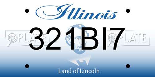 321BI7 Illinois License Plate