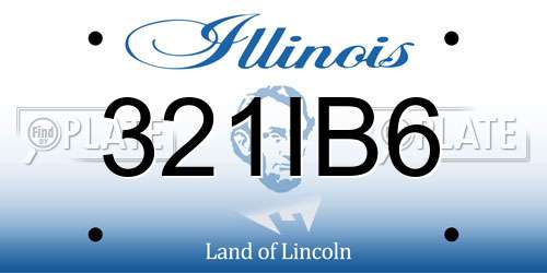 321IB6 Illinois License Plate