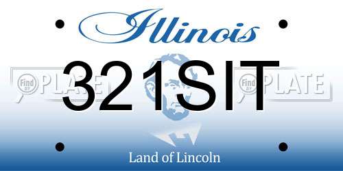321SIT Illinois License Plate