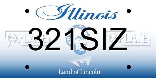 321SIZ Illinois License Plate