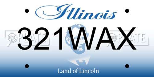 321WAX Illinois License Plate