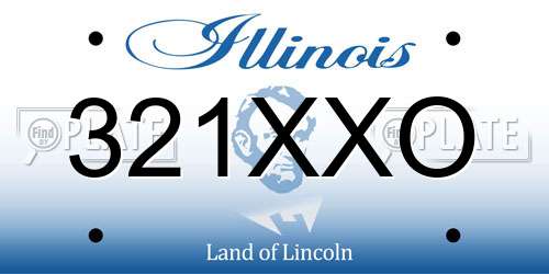 321XXO Illinois License Plate