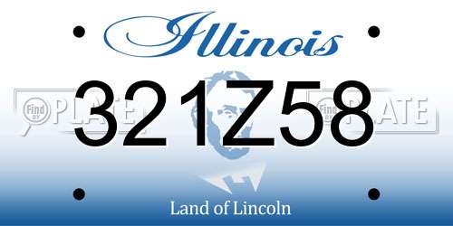 321Z58 Illinois License Plate