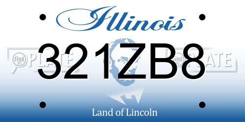 321ZB8 Illinois License Plate