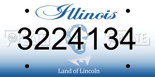3224134 Illinois License Plate
