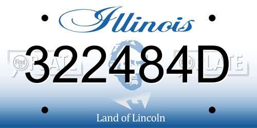 322484D Illinois License Plate