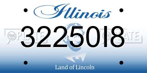 32250I8 Illinois License Plate