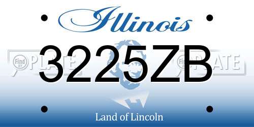 3225ZB Illinois License Plate