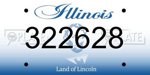 322628 Illinois License Plate