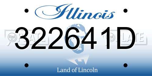322641D Illinois License Plate