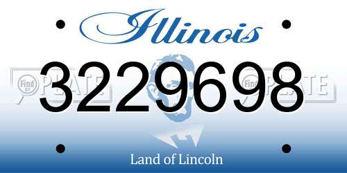 3229698 Illinois License Plate