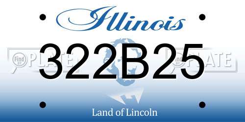 322B25 Illinois License Plate