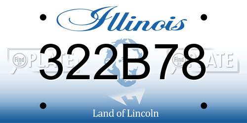 322B78 Illinois License Plate