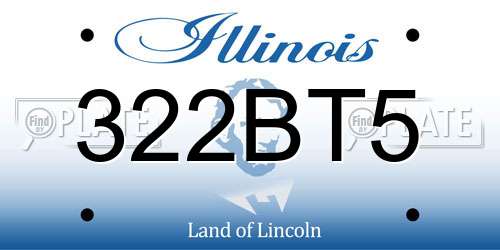 322BT5 Illinois License Plate