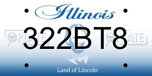 322BT8 Illinois License Plate