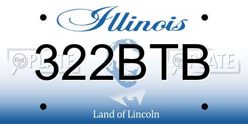 322BTB Illinois License Plate