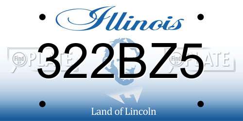 322BZ5 Illinois License Plate