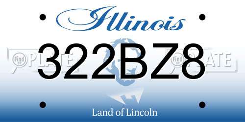 322BZ8 Illinois License Plate