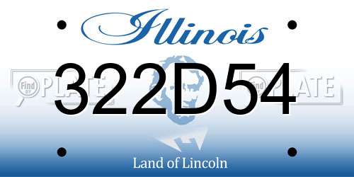 322D54 Illinois License Plate