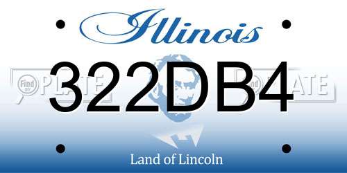 322DB4 Illinois License Plate