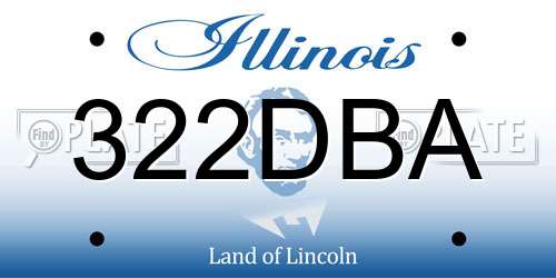 322DBA Illinois License Plate