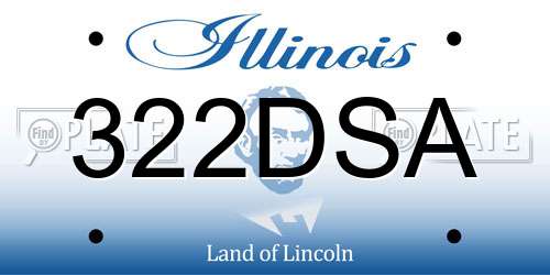 322DSA Illinois License Plate