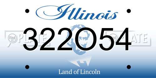 322O54 Illinois License Plate