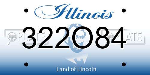 322O84 Illinois License Plate